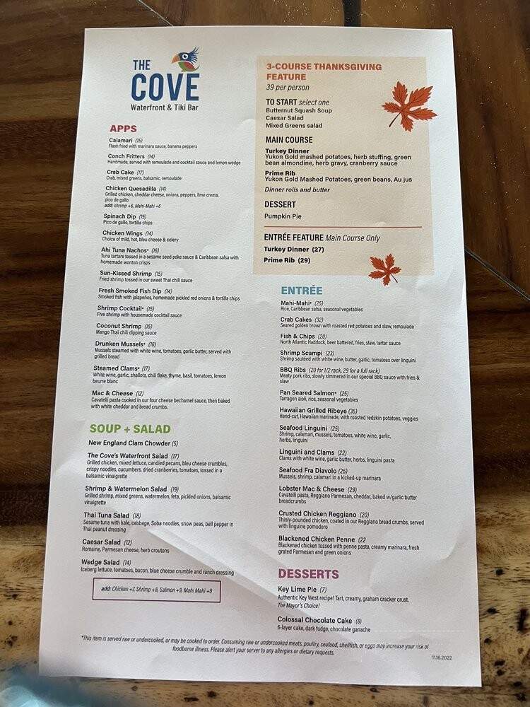Cove Restaurant & Lounge - Deerfield Beach, FL menu_pic