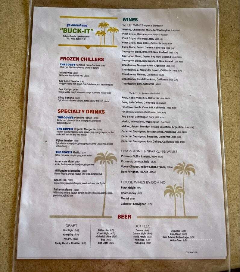 Cove Restaurant & Lounge - Deerfield Beach, FL menu_pic