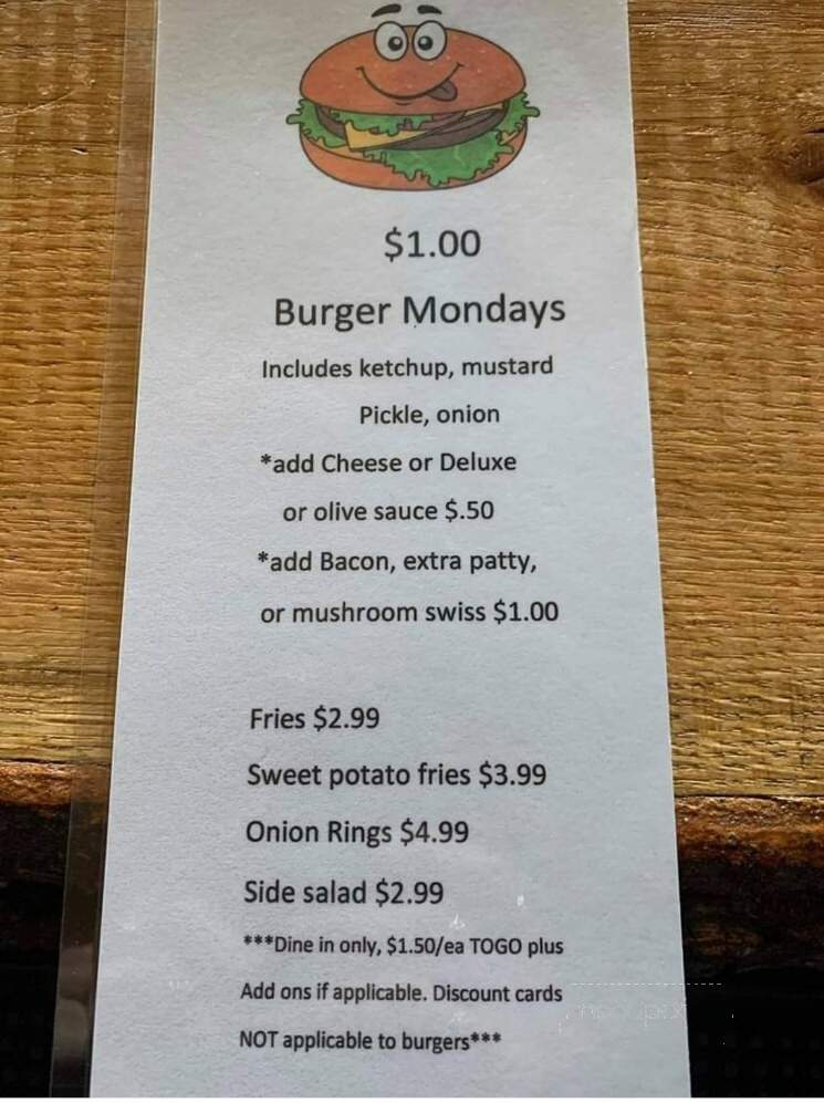Oakwood Lounge - Pewamo, MI menu_pic