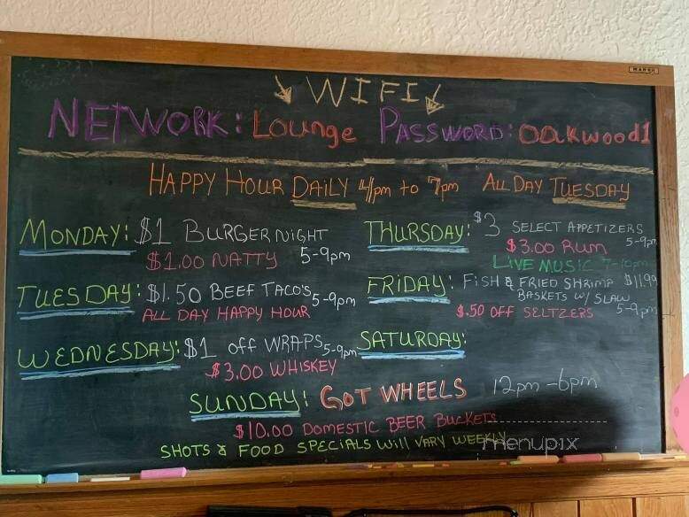 Oakwood Lounge - Pewamo, MI menu_pic