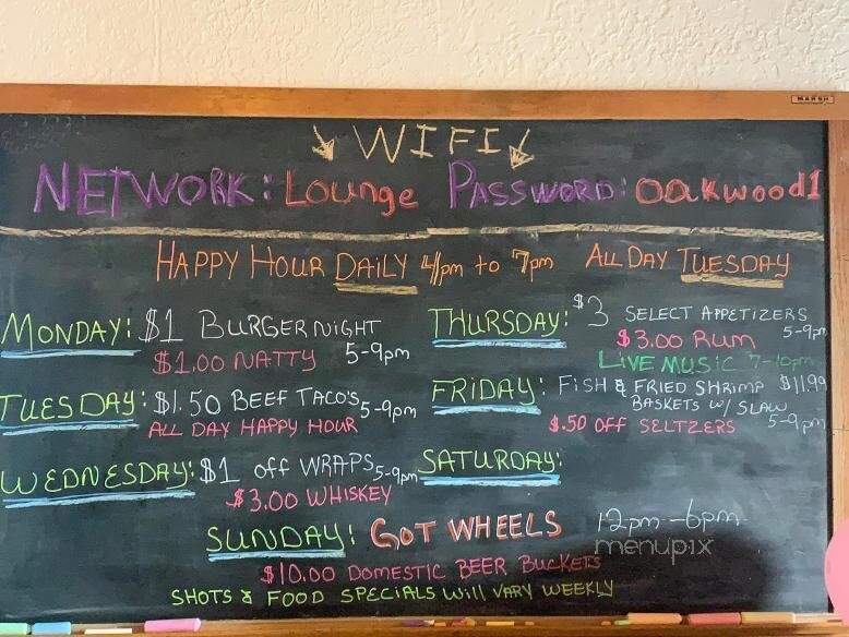 Oakwood Lounge - Pewamo, MI menu_pic