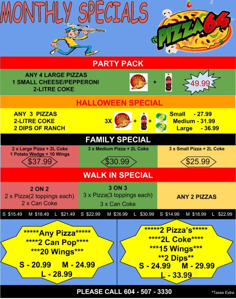Pizza 64 - Surrey, BC menu_pic