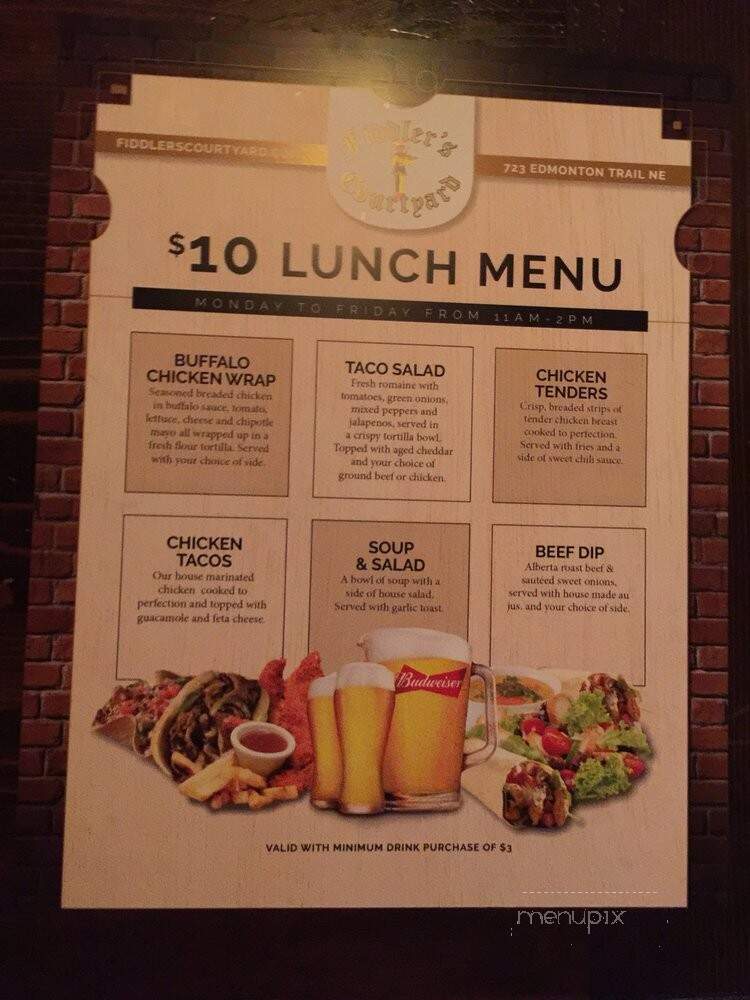 Fiddler's Courtyard - Calgary, AB menu_pic