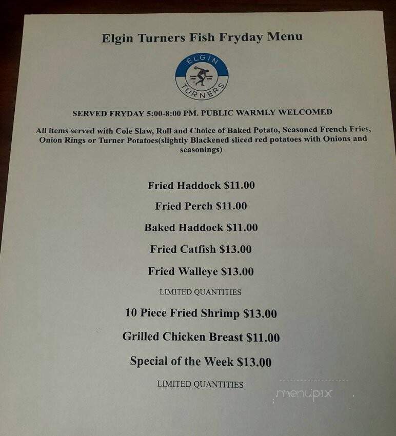Elgin Turners - Elgin, IL menu_pic