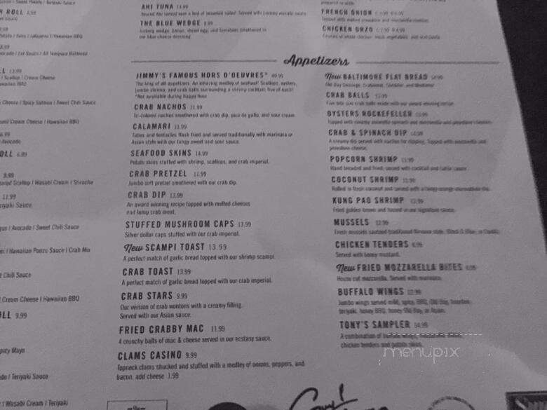 Jimmy's Famous Seafood - Baltimore, MD menu_pic