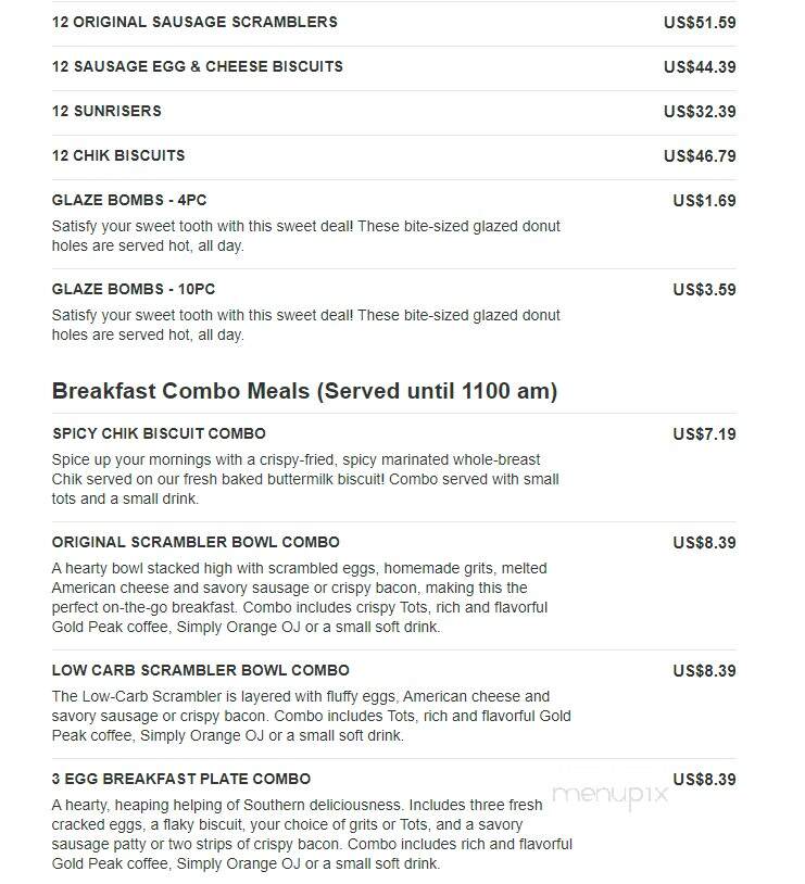 Krystal - Cedartown, GA menu_pic
