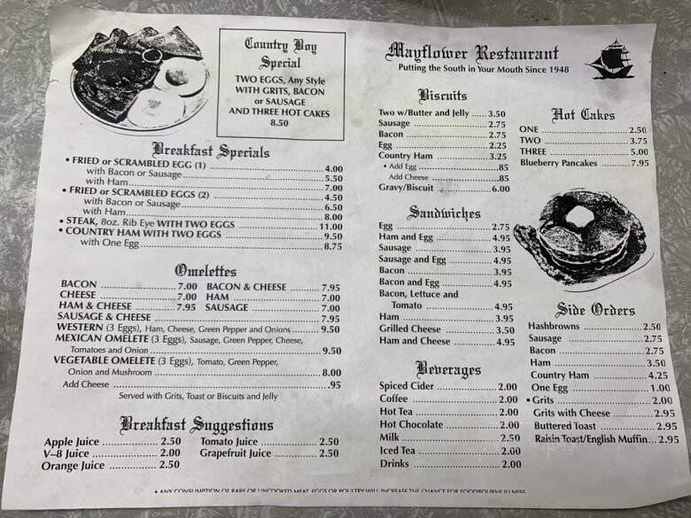 Mayflower Restaurant - Athens, GA menu_pic