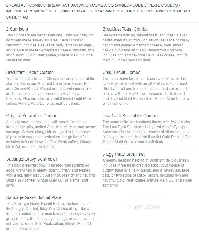 Krystal - Waycross, GA menu_pic