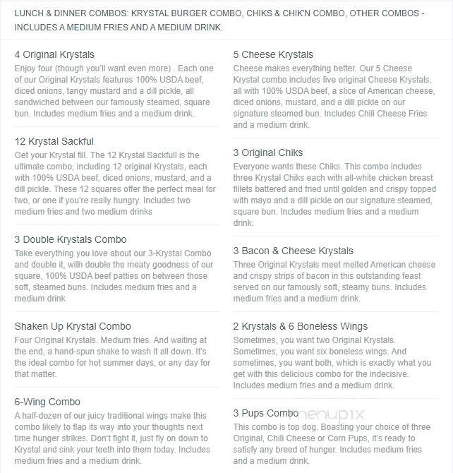 Krystal - Waycross, GA menu_pic