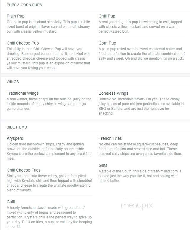 Krystal - Waycross, GA menu_pic