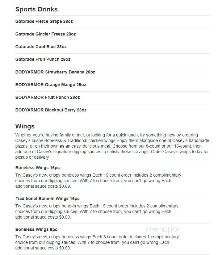 Caseys Carry Out Pizza - Paynesville, MN menu_pic