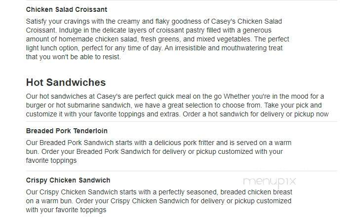 Caseys Carry Out Pizza - Paynesville, MN menu_pic