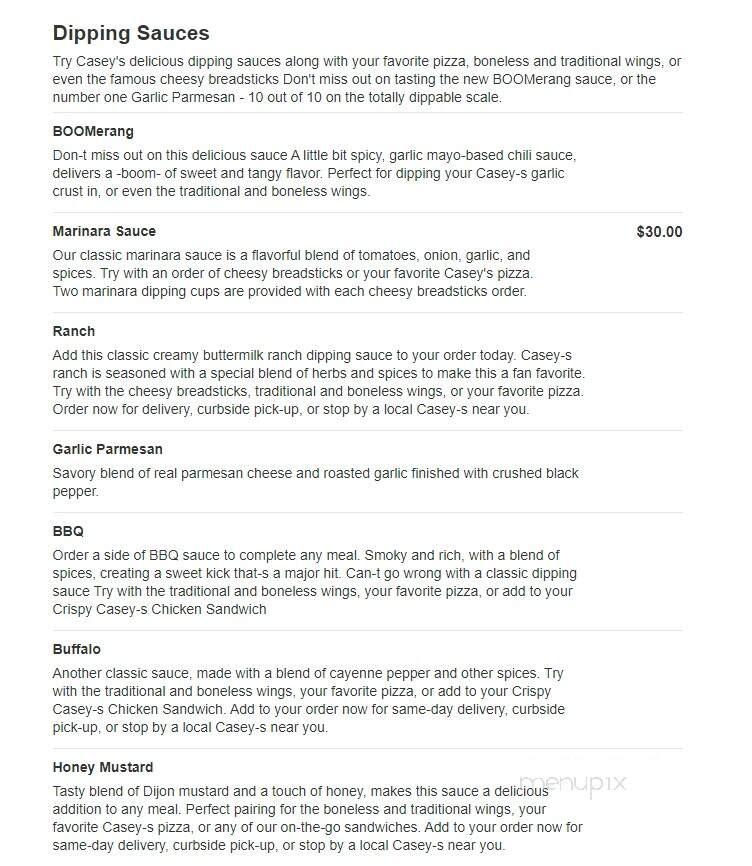 Caseys Carry Out Pizza - Paynesville, MN menu_pic