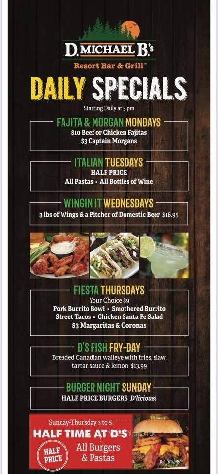 D Michael B's Resort Bar - Albertville, MN menu_pic