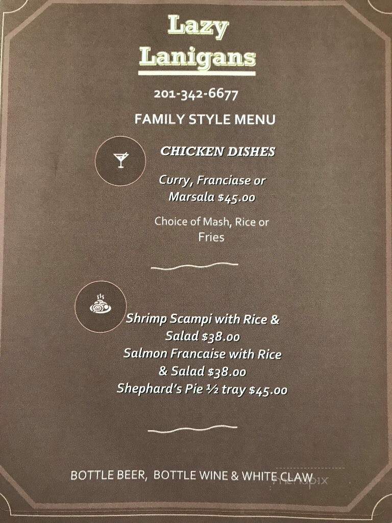 Lazy Lanigans - Hackensack, NJ menu_pic