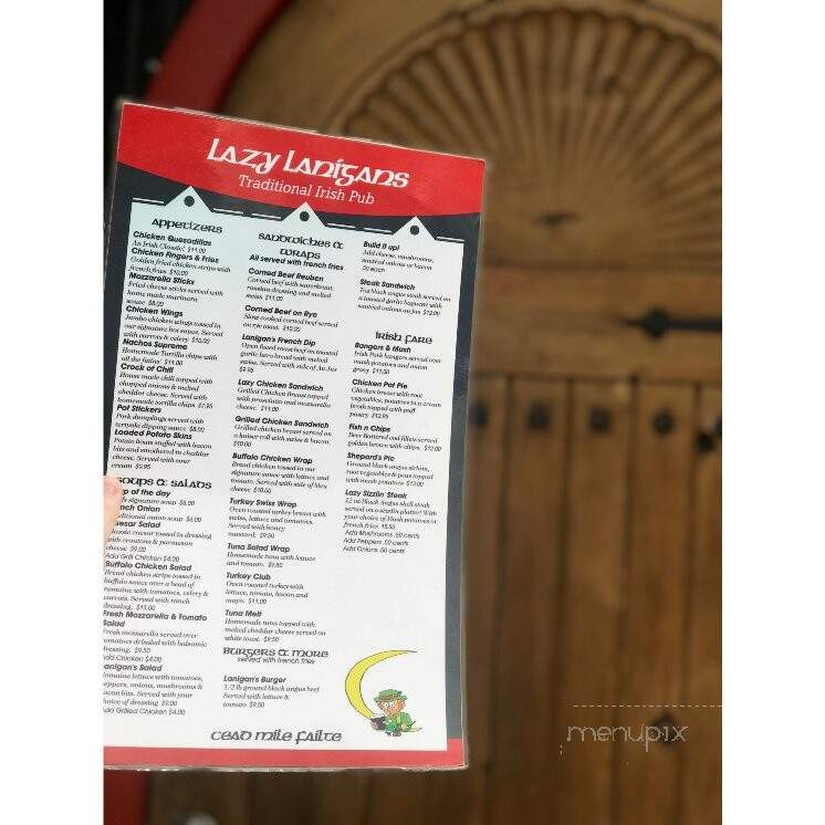 Lazy Lanigans - Hackensack, NJ menu_pic