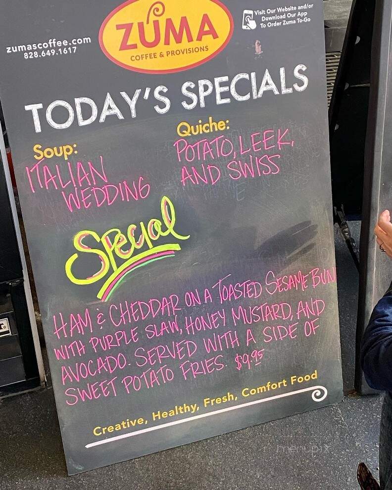 Zuma Coffee - Marshall, NC menu_pic