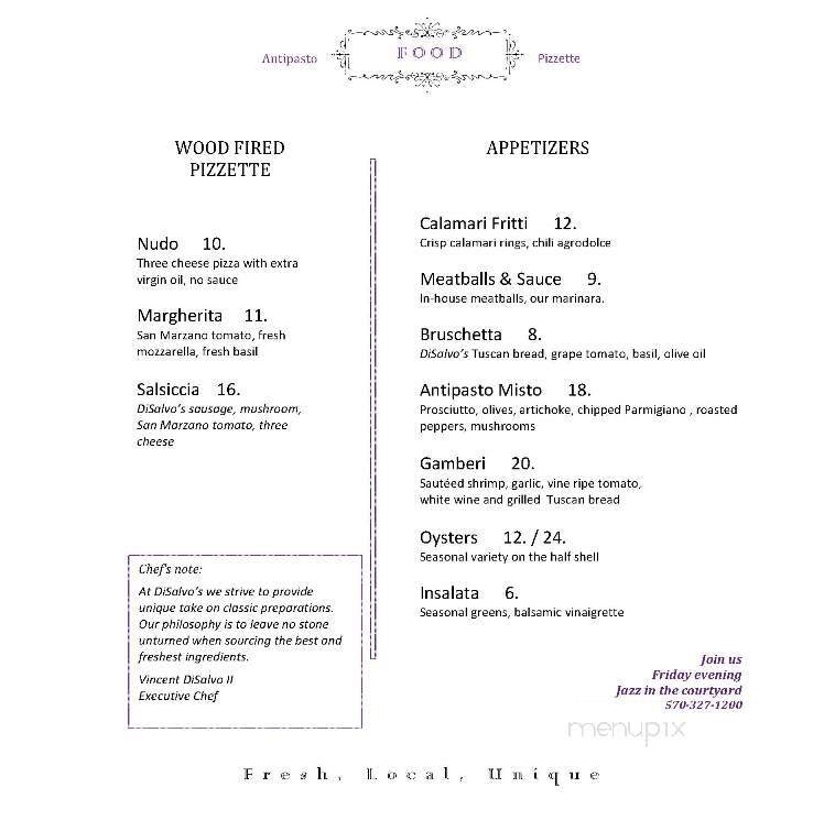Di Salvo's Cafe - Williamsport, PA menu_pic