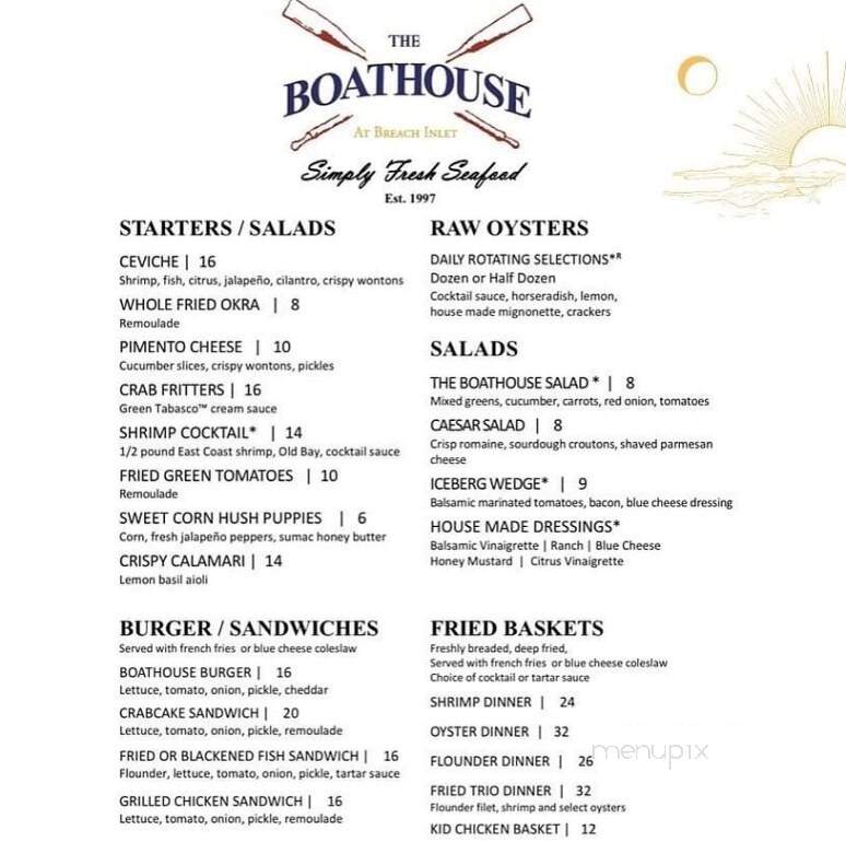 Boathouse At Breach Inlet - Isle Of Palms, SC menu_pic