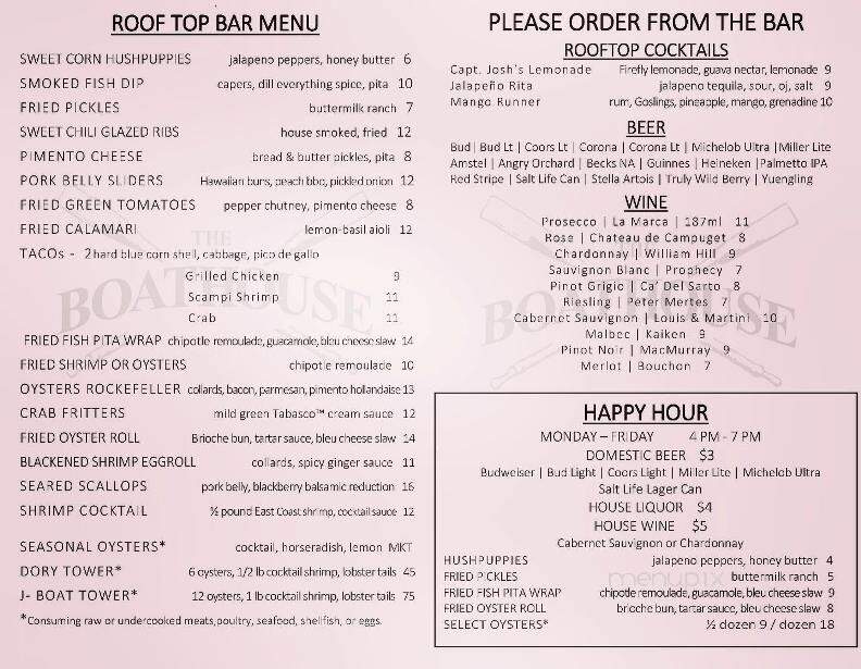 Boathouse At Breach Inlet - Isle Of Palms, SC menu_pic