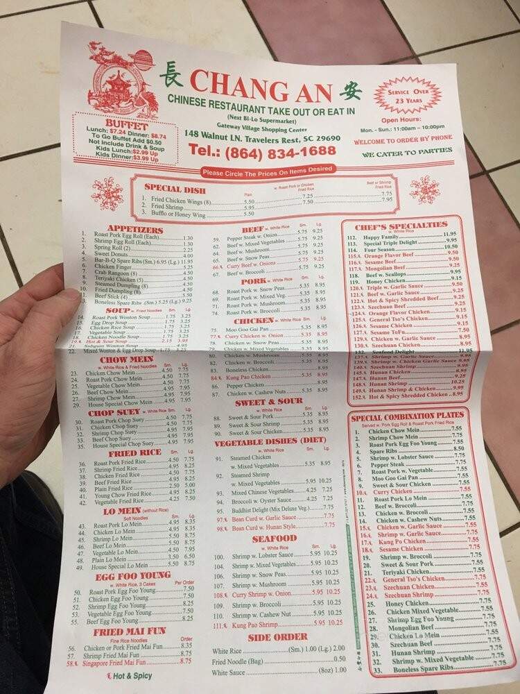 Chang An Chinese Restaurant - Travelers Rest, SC