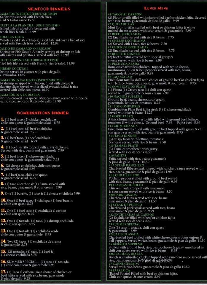 Los Compadres Mexican Restaurant - Huffman, TX menu_pic