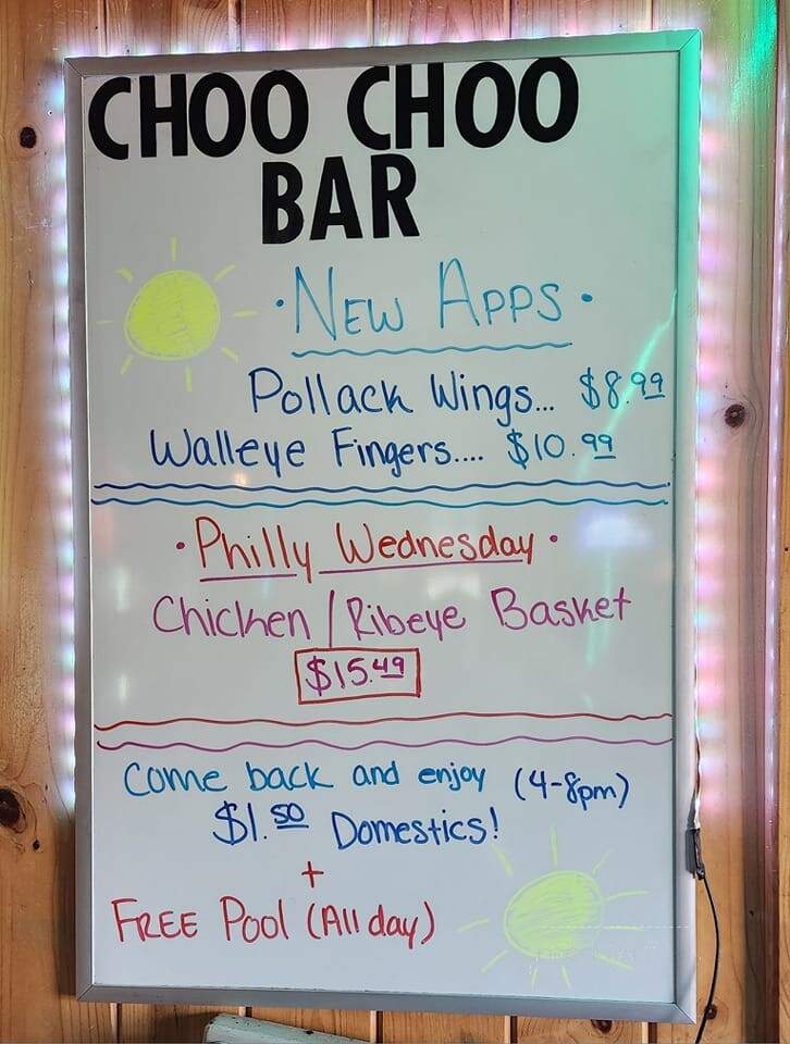 Choo Choo Bar & Grill - Superior, WI menu_pic