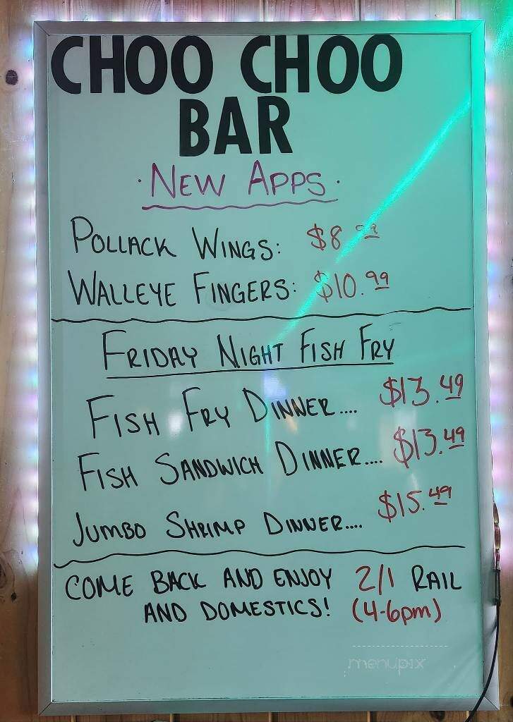 Choo Choo Bar & Grill - Superior, WI menu_pic