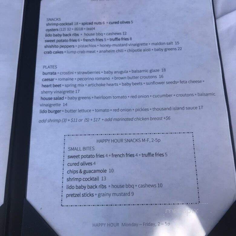 Lido Restaurant - Pismo Beach, CA menu_pic