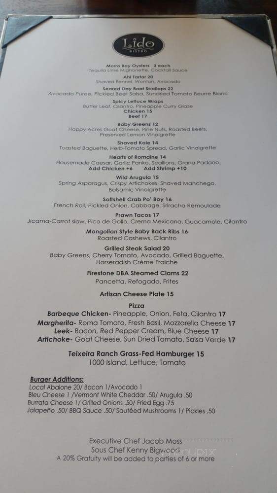 Lido Restaurant - Pismo Beach, CA menu_pic