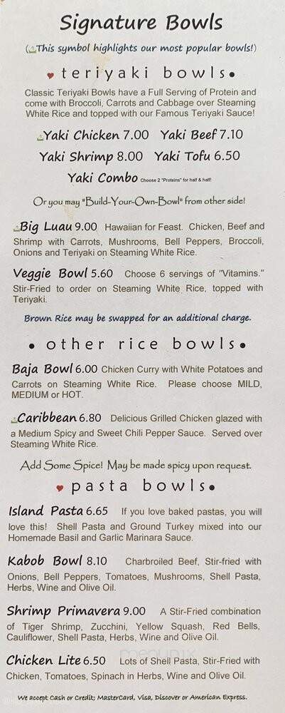 Tiki Hut - San Luis Obispo, CA menu_pic