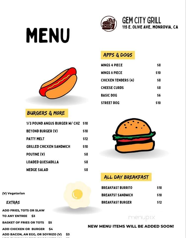 Gem City Grill - Monrovia, CA menu_pic