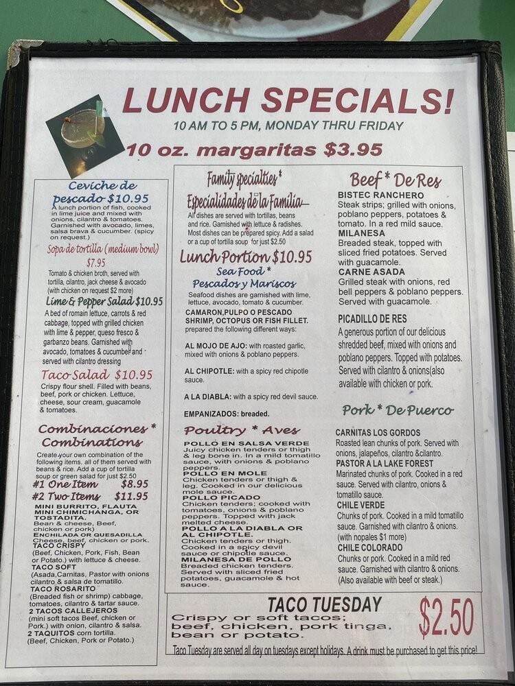 La Cocina De Ricardo - Lake Forest, CA menu_pic