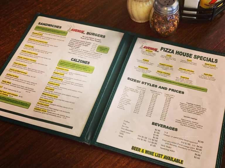 Avenue Cafe - Miranda, CA menu_pic
