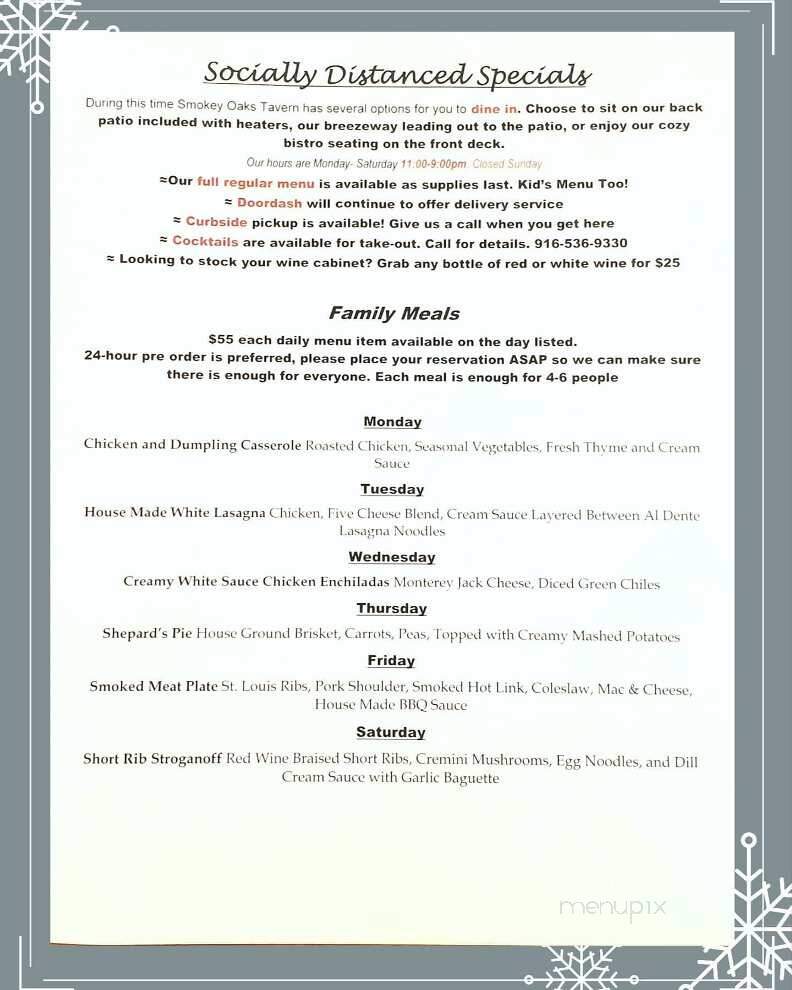 Smokey Oaks Tavern - Fair Oaks, CA menu_pic