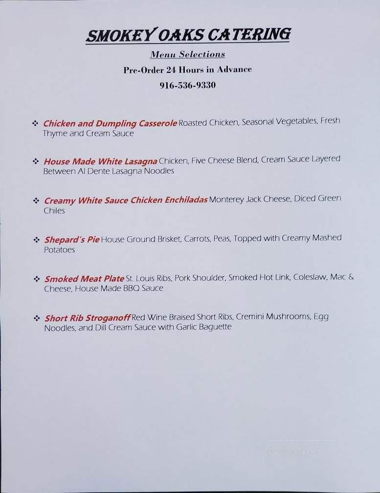 Smokey Oaks Tavern - Fair Oaks, CA menu_pic