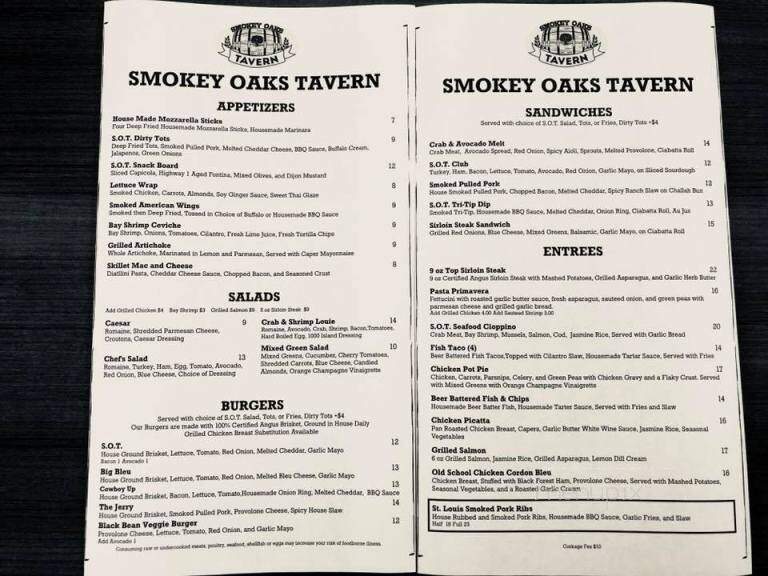 Smokey Oaks Tavern - Fair Oaks, CA menu_pic