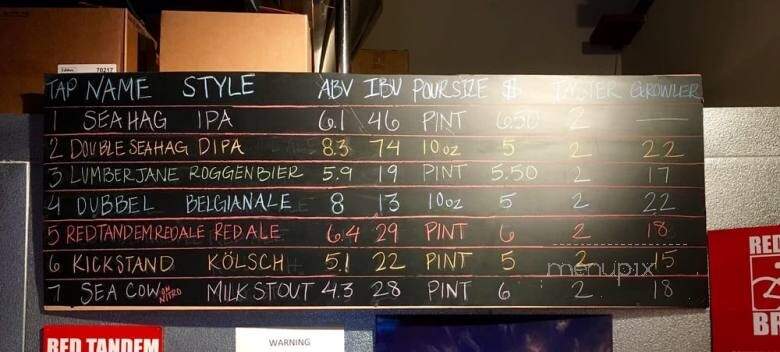 Red Tandem Brewery - Oxnard, CA menu_pic