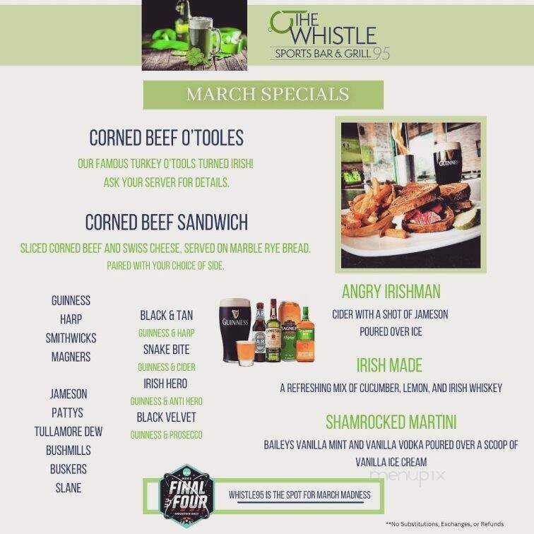The Whistle Sports Bar & Grill - Oak Lawn, IL menu_pic