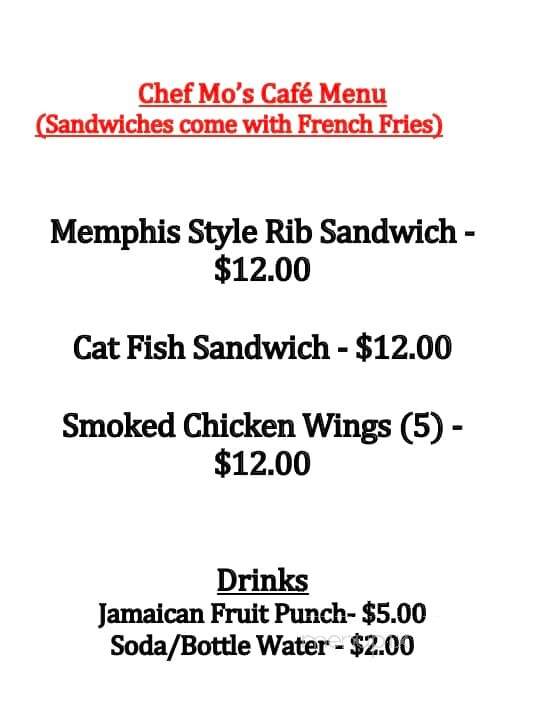 Chef Mo' Cafe - Knoxville, TN menu_pic