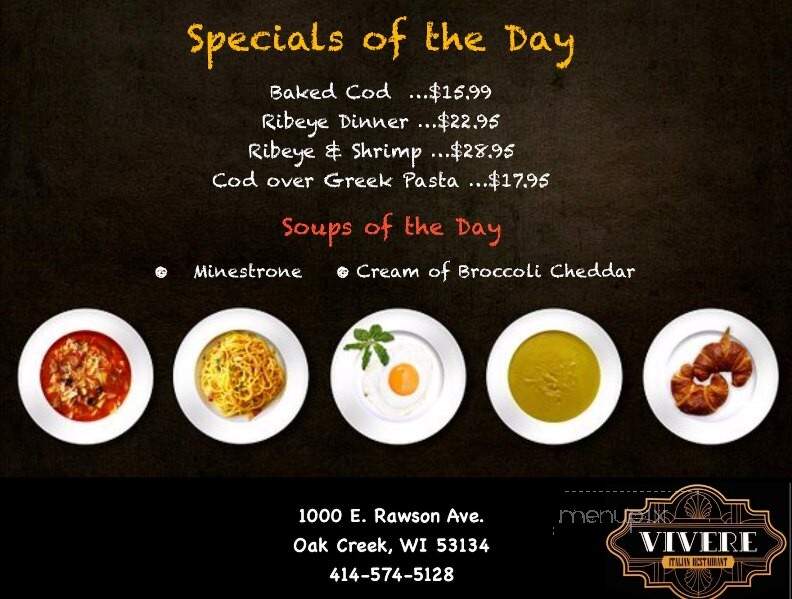 Vivere Italian Restaurant - Oak Creek, WI menu_pic