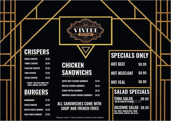 Vivere Italian Restaurant - Oak Creek, WI menu_pic
