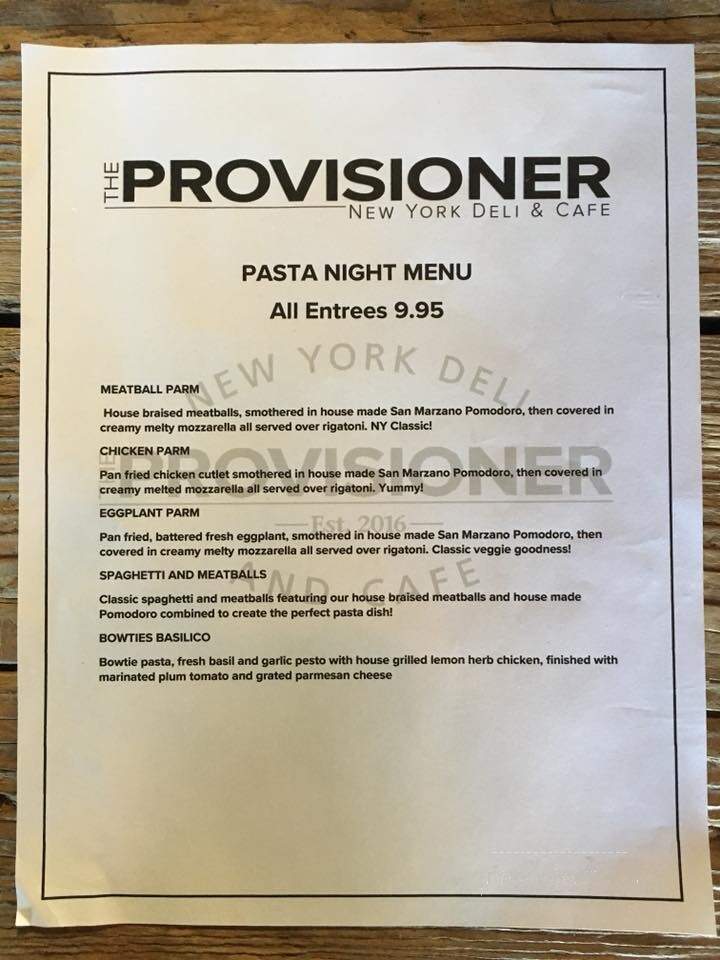 The Provisioner New York Deli & Cafe - North Kingstown, RI menu_pic