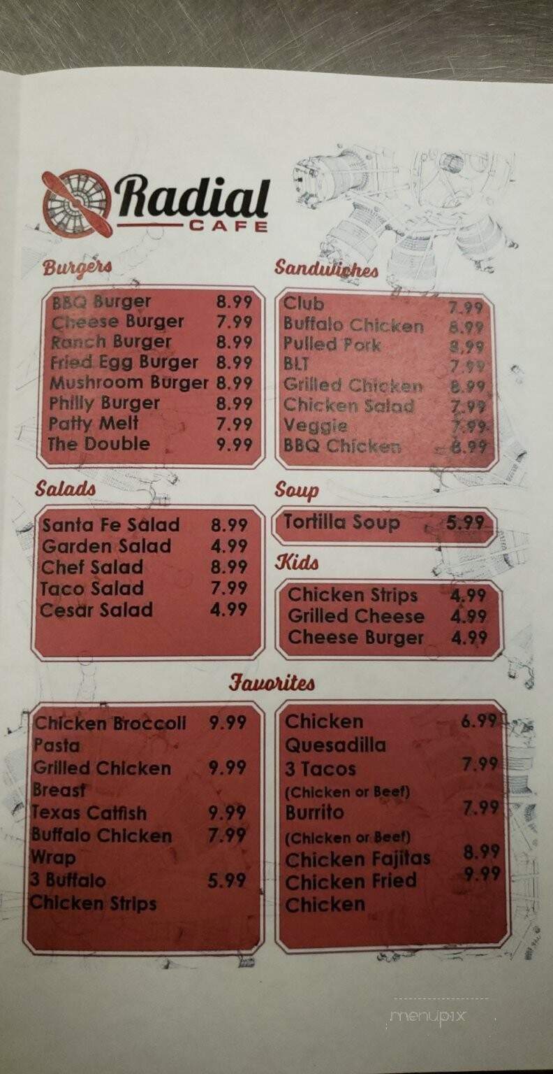 Radial Cafe - Grand Prairie, TX menu_pic