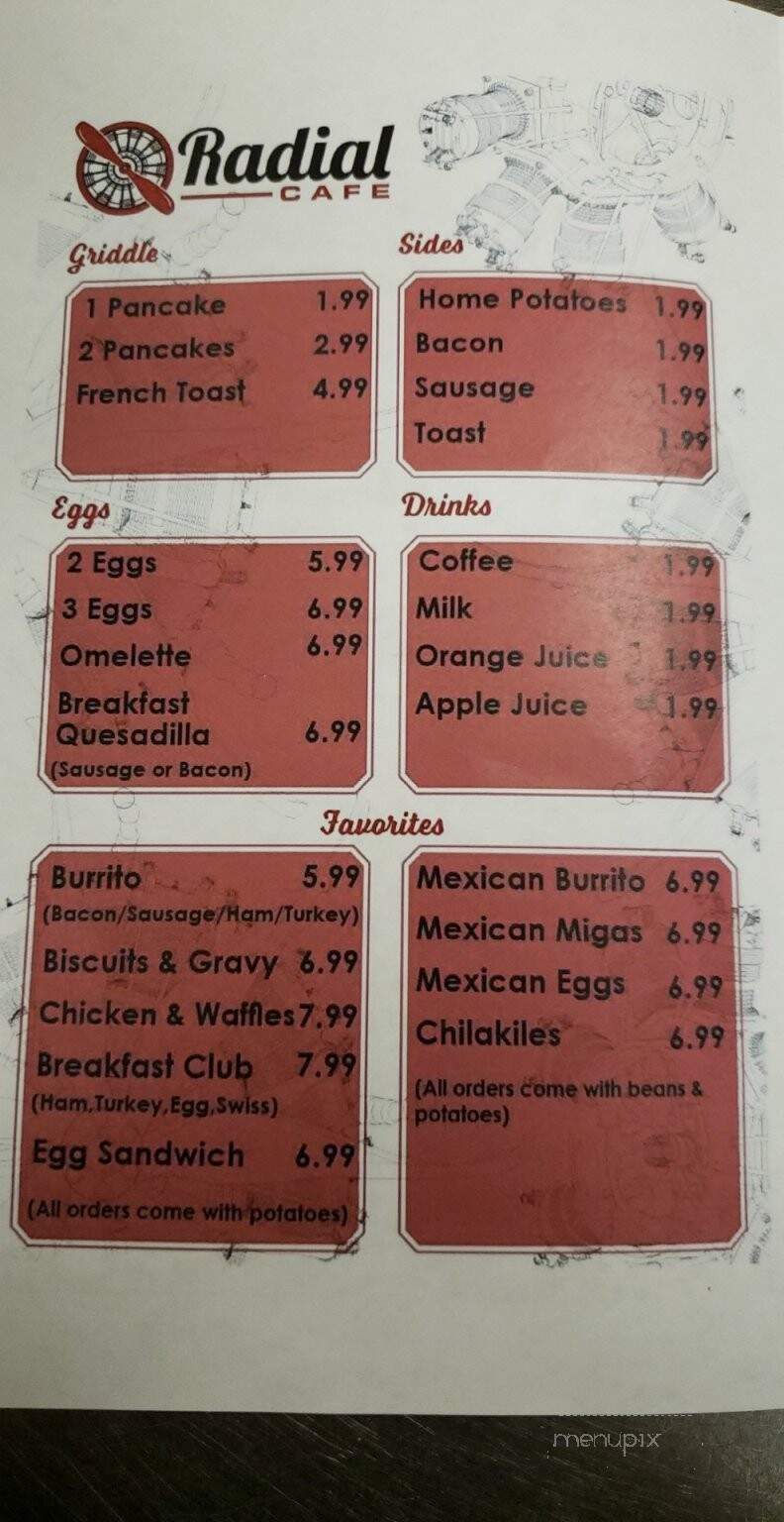 Radial Cafe - Grand Prairie, TX menu_pic