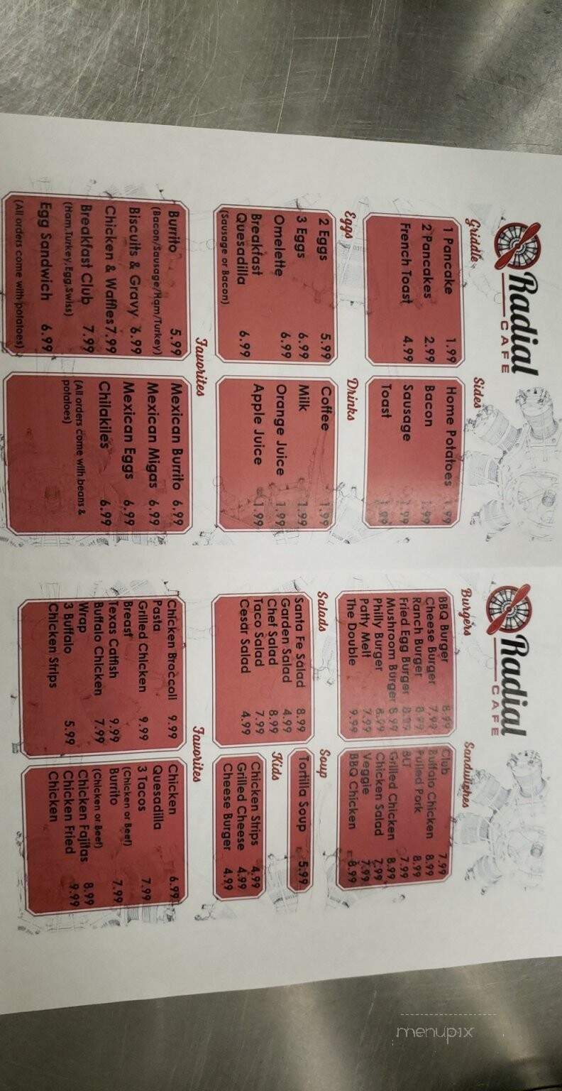 Radial Cafe - Grand Prairie, TX menu_pic