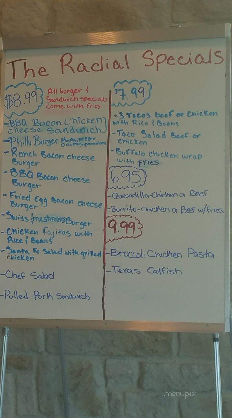 Radial Cafe - Grand Prairie, TX menu_pic