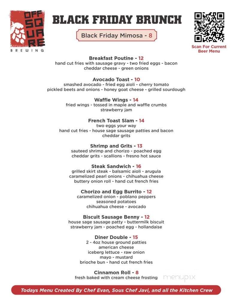Off Square Brewing - Crown Point, IN menu_pic