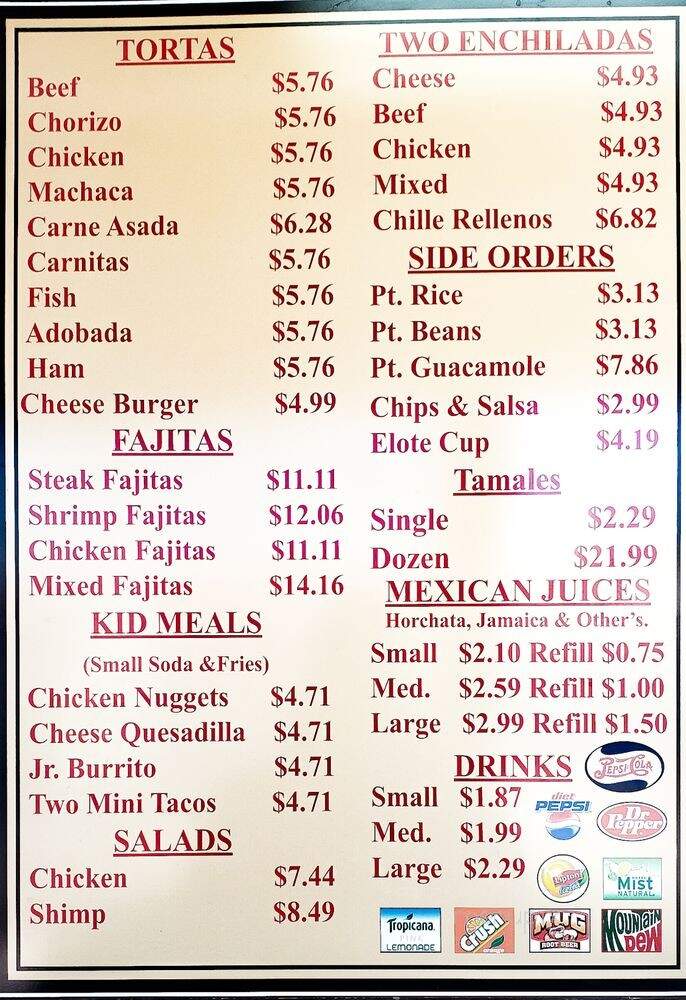 Federico's Mexican Food - Kingman, AZ menu_pic