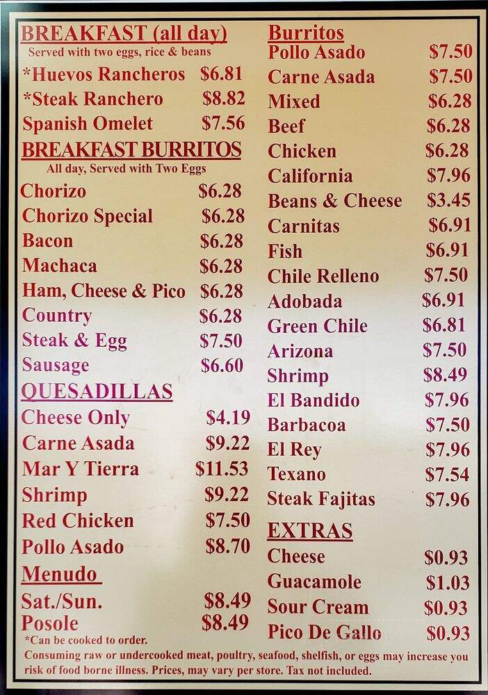 Federico's Mexican Food - Kingman, AZ menu_pic